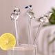 Assorted 6 Pieces Animal Stirrer Glass Swizzle Sticks for Cocktail Party